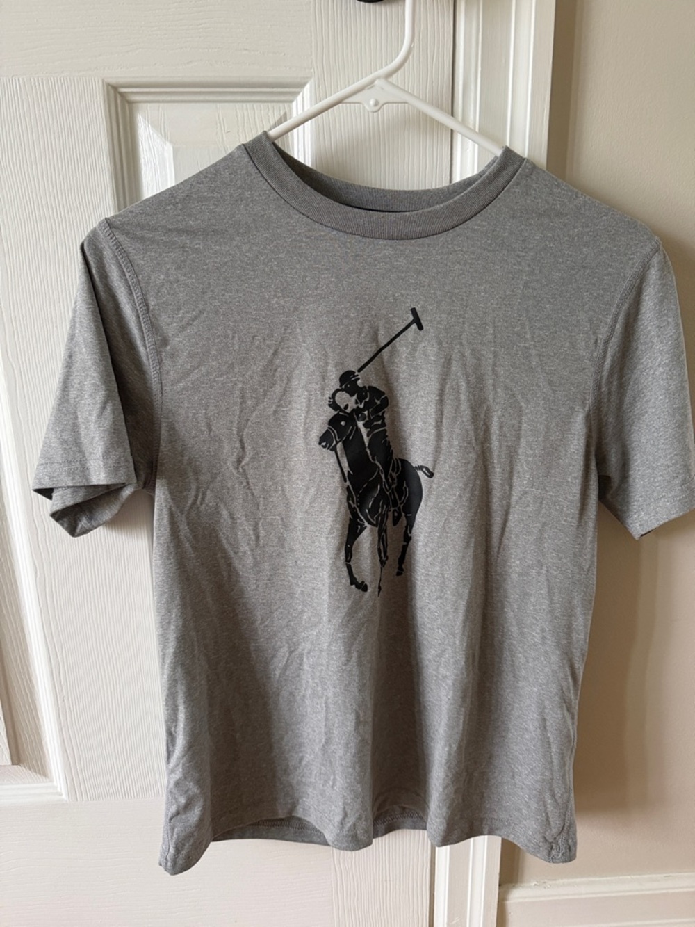 Boys Gray Polo Performance Crew Neck T-Shirt